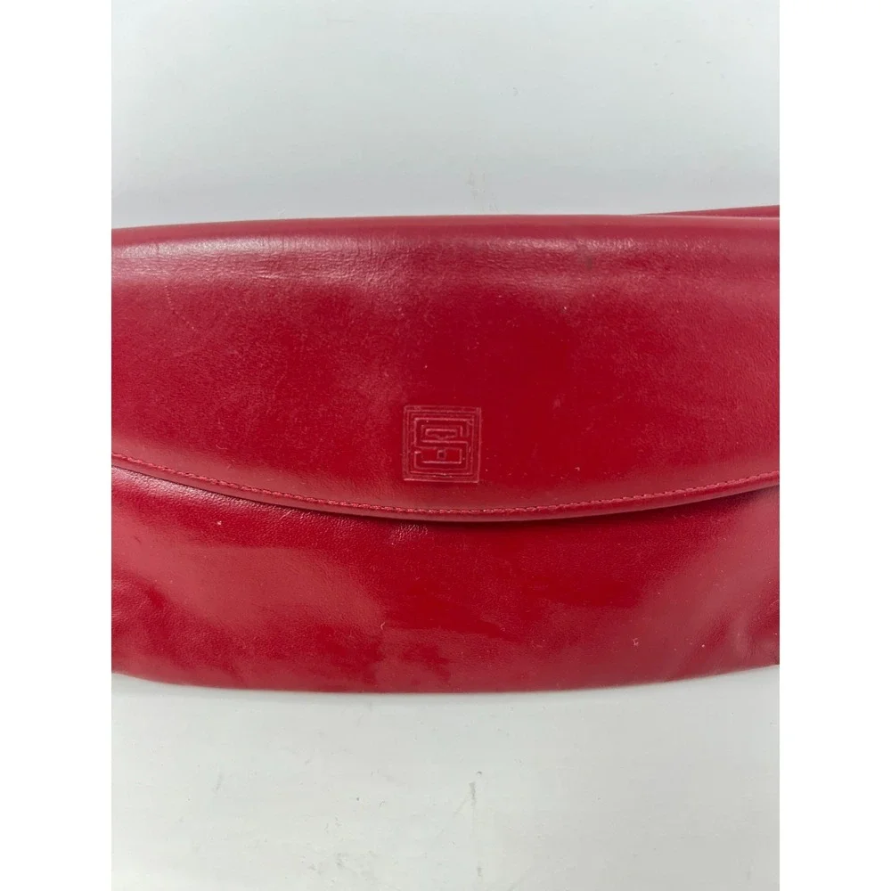 Vintage St Thomas Red Leather Cowhide Clutch Purse Wallet